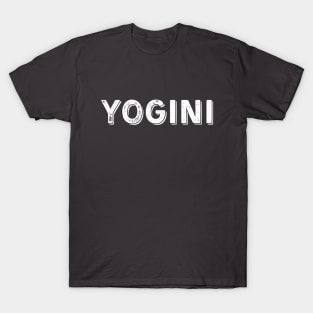 Yogini Large White Text T-Shirt